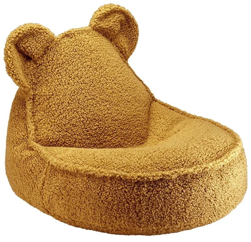 Brązowy dziecięcy worek do siedzenia z materiału bouclé Bear – Wigiwama