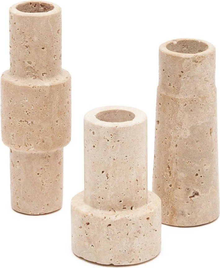 Kamienne świeczniki zestaw 3 szt. Majid – Kave Home