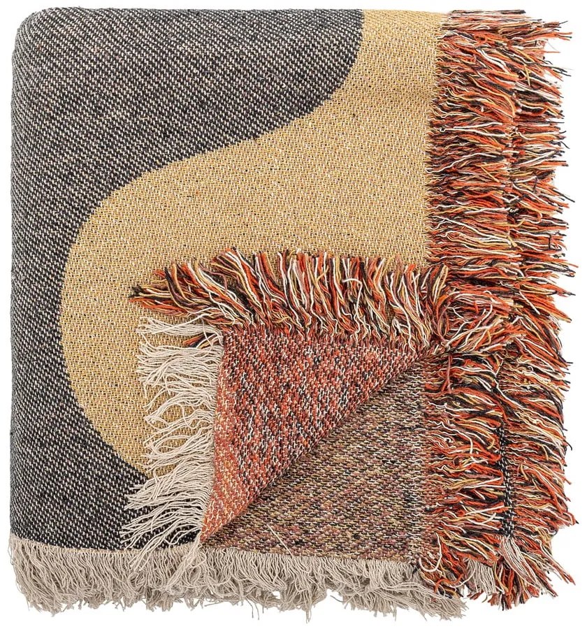 Brązowy koc z bawełny z recyklingu 130x160 cm Arni – Bloomingville