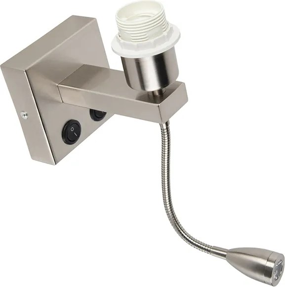 Nowoczesna lampa ścienna stalowa z elastycznym ramieniem - Brescia Combi