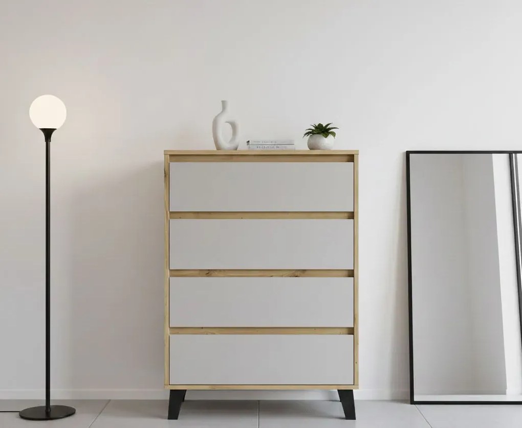 Skandynawska komoda na ubrania dąb artisan + kaszmir Z3-A25