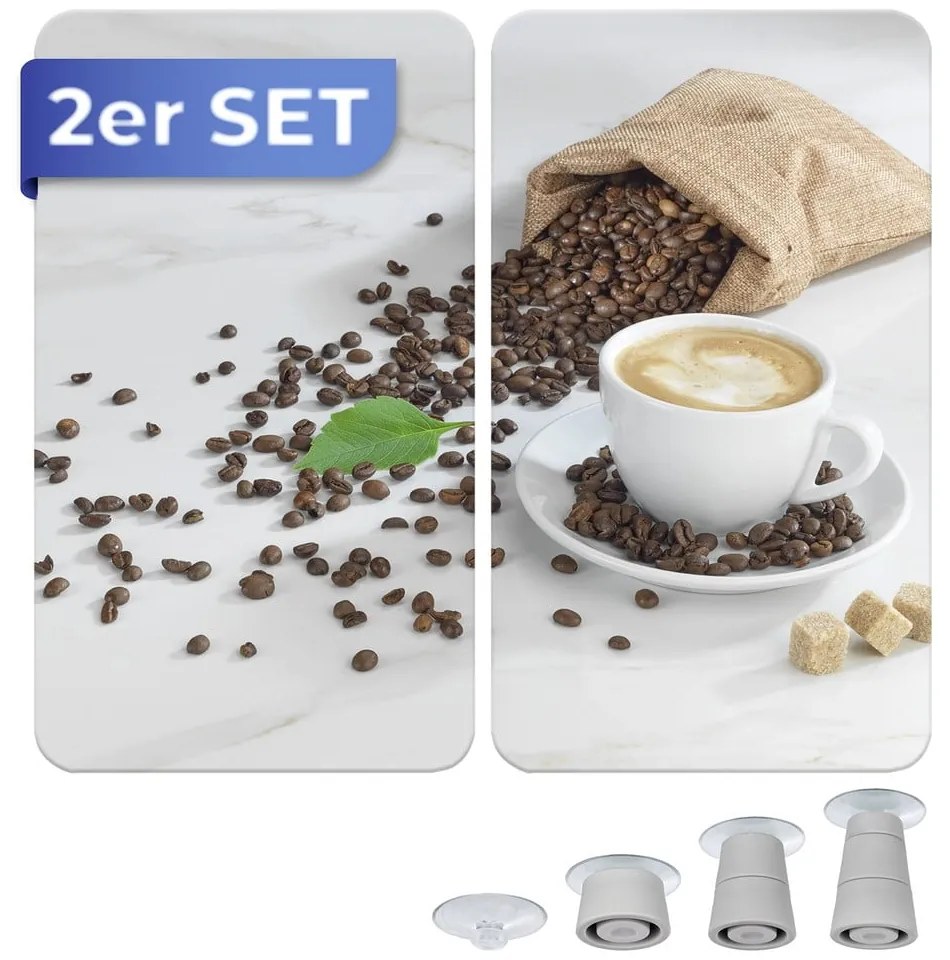 Płyty ochronne na kuchenkę ze szkła hartowanego zestaw 2 szt. 52x30 cm Café Aromatica – Maximex