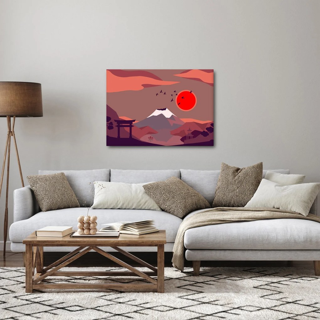 Obraz - Ilustracja góry Fuji (70x50 cm)