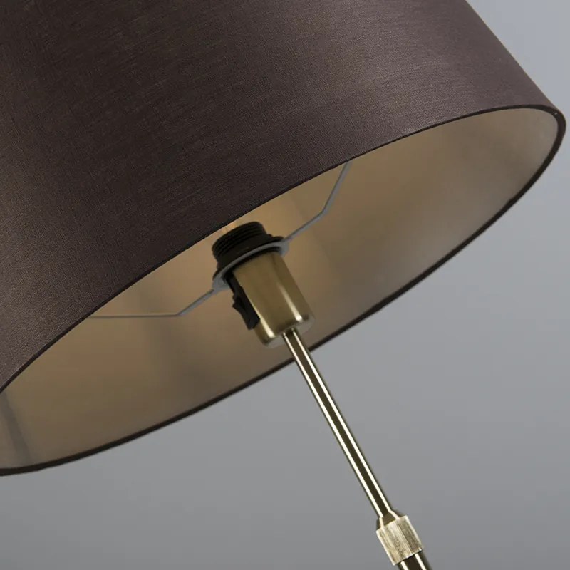 Lampa stojąca złota/mosiądz z brązowym kloszem 45 cm regulowana - Parte Nowoczesny Oswietlenie wewnetrzne