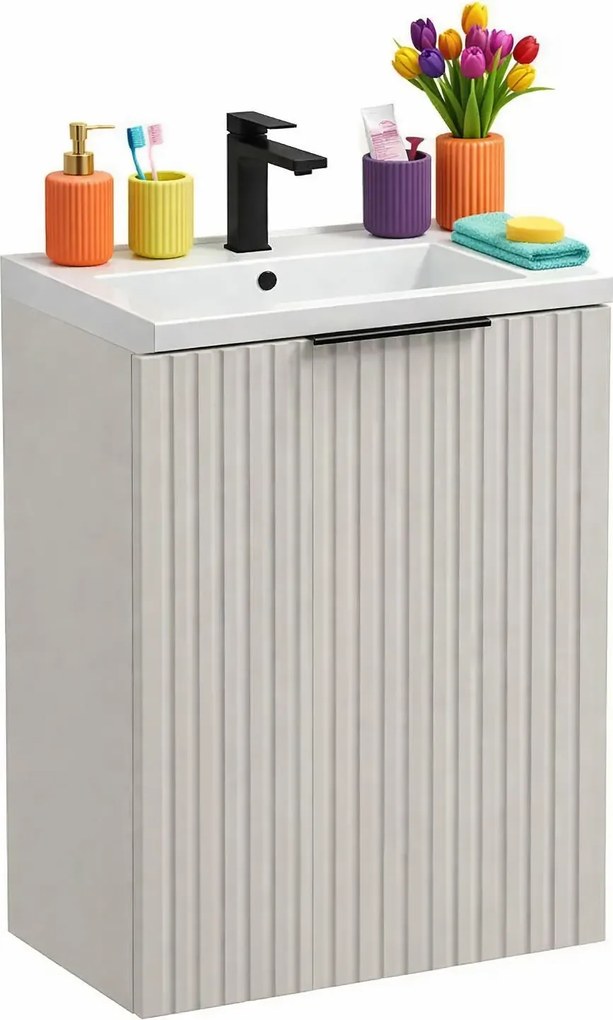 Beżowa ścienna szafka umywalkowa 40 cm M2-N04