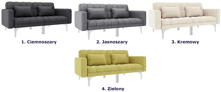 Rozkładana dwuosobowa zielona sofa - Kvetos 2D