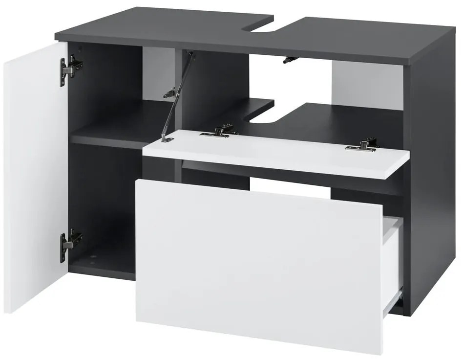 Biało-antracytowa wisząca szafka pod umywalkę 80x53 cm Wisla – Støraa