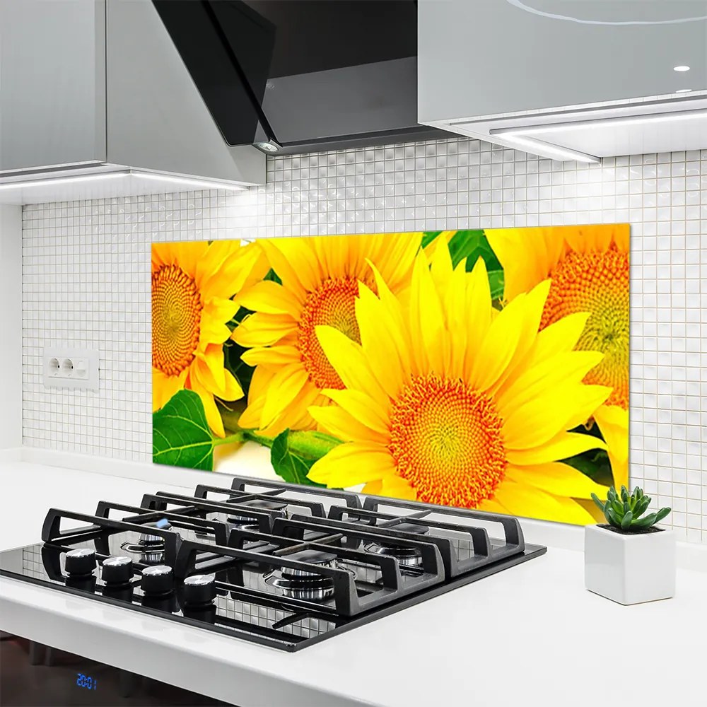 Panel Szklany Słonecznik pod Letnim Niebem