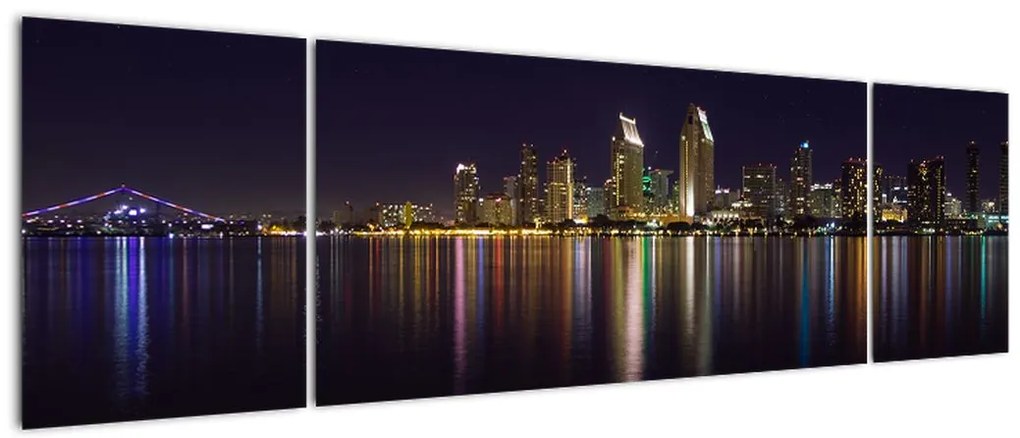 Obraz miasta nocą (170x50 cm)