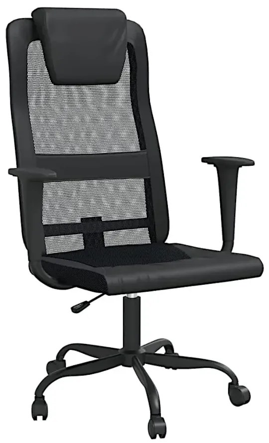 Czarne krzesło biurowe ergonomiczne z ekoskóry M8-L75