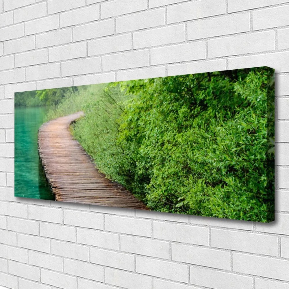 Obraz canvas Drewniany Mostek w Lesie