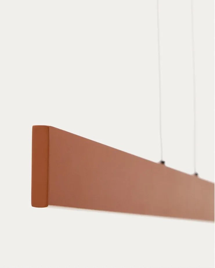 Lampa wisząca LED w kolorze terakoty z metalowym kloszem Boadella – Kave Home