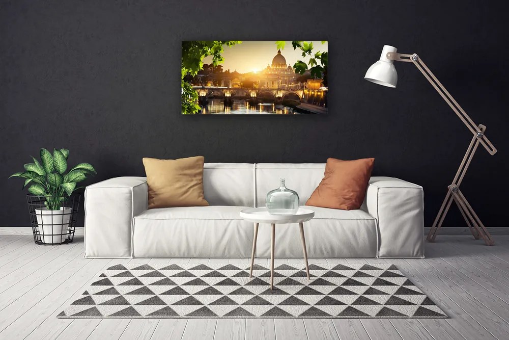 Zdjęcie na płótnie Nowoczesny Most nad Rzeką