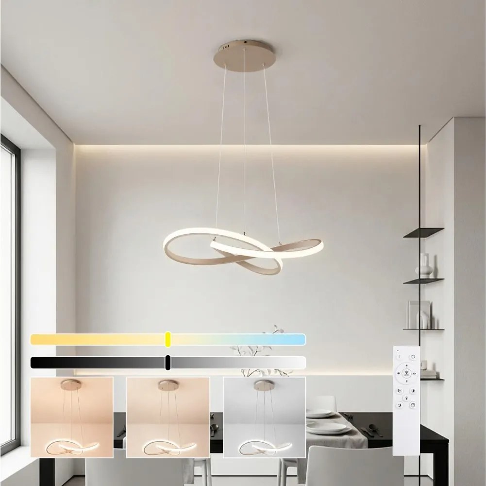 Brilagi - ściemnialny żyrandol LED na lince INFINITY LED/55W/230V 50x50 cm beżowy + pilot