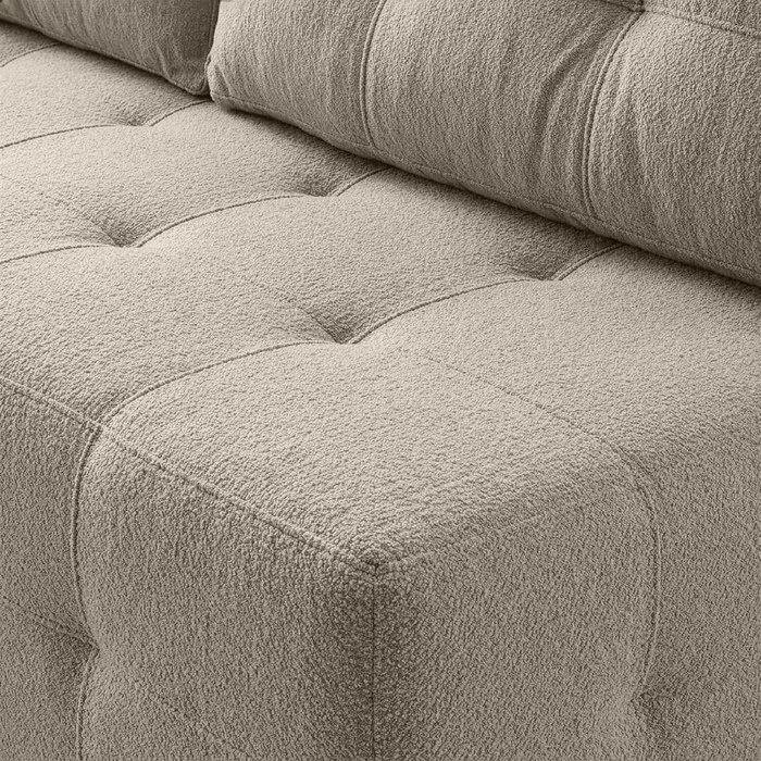 Sofa z Funkcją Spania MORANA Kremowa Boucle Nowoczesna