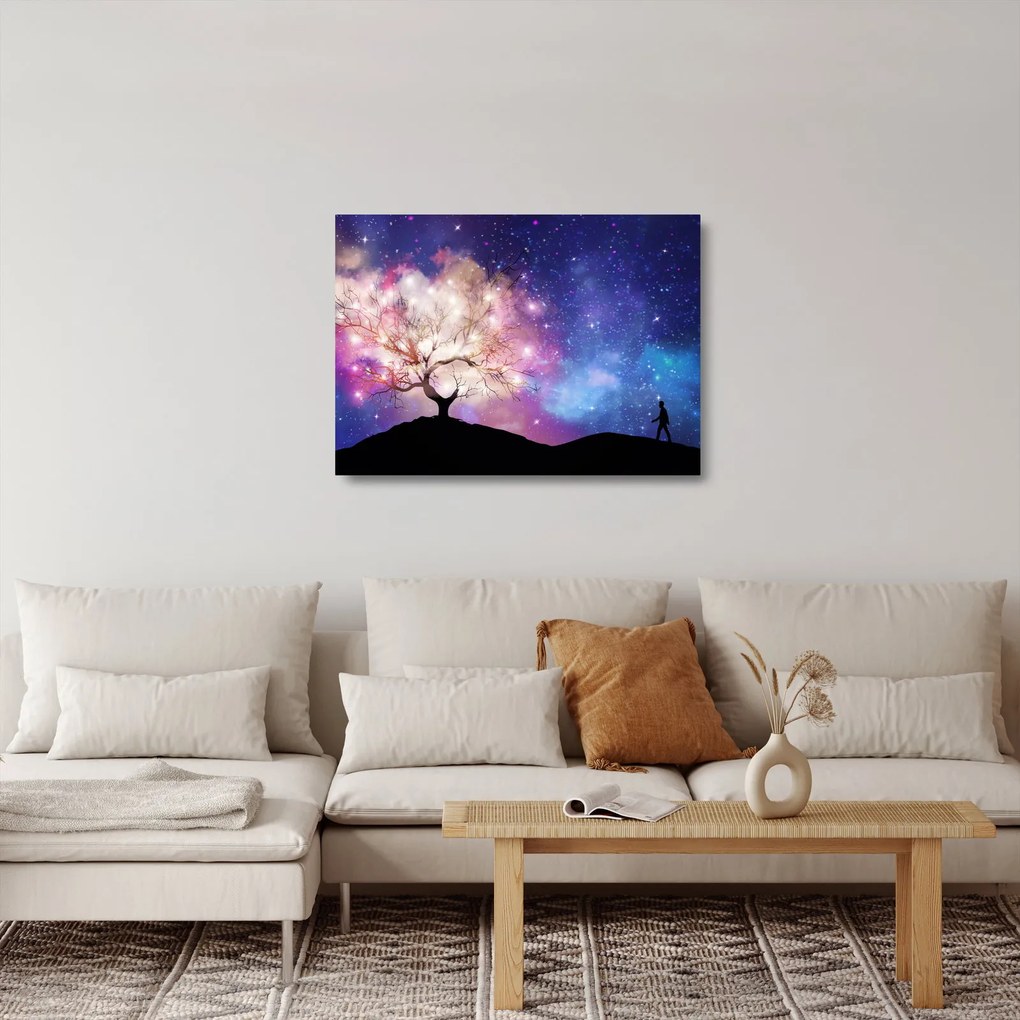 Obraz na szkle - Kosmiczne drzewo (70x50 cm)