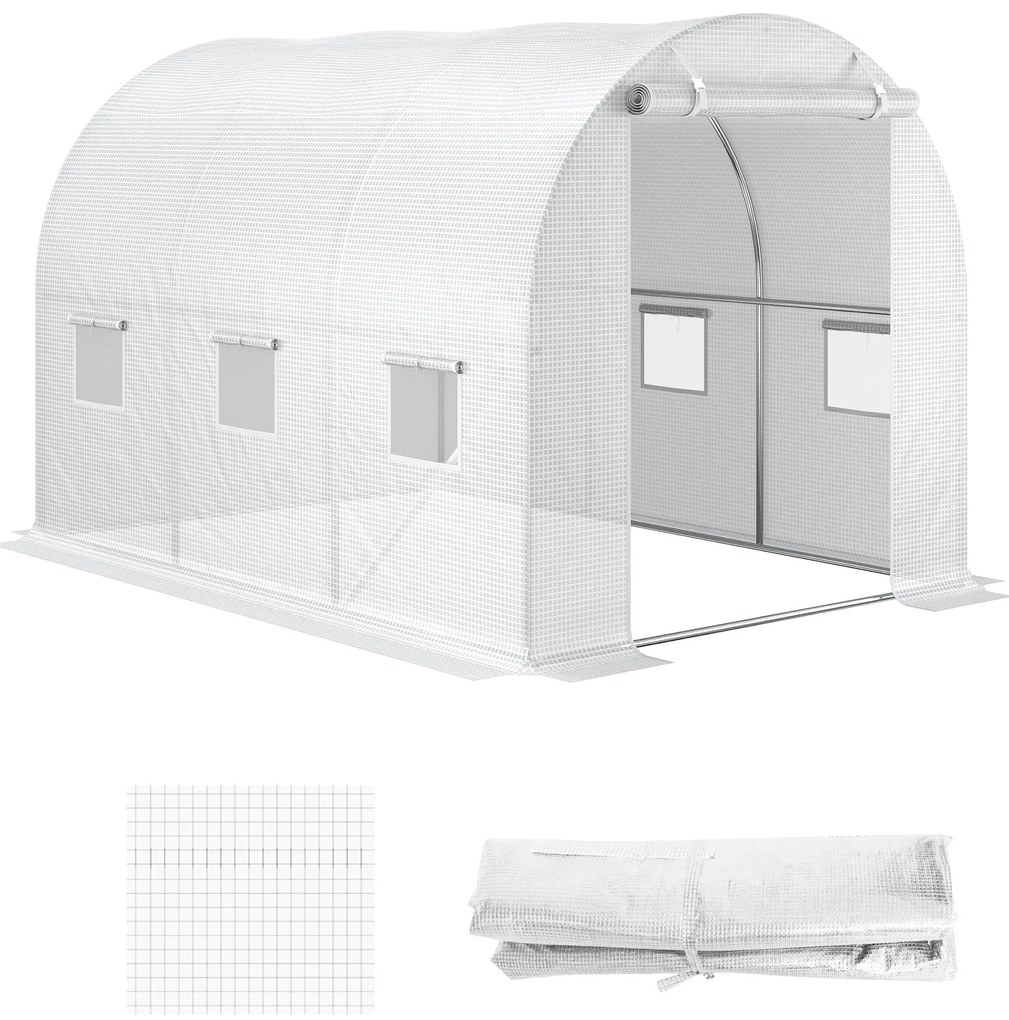 Outsunny Pokrycie do Szklarni Zamiennik Przezroczyste Odporne na Pogodę 300x200x200cm | Aosom PL