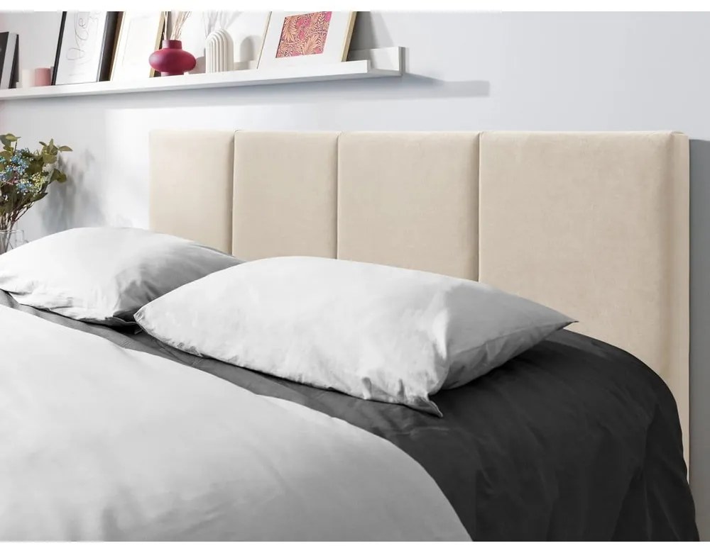Beżowe tapicerowane łóżko dwuosobowe ze schowkiem ze stelażem 160x200 cm Juniper – Mazzini Beds