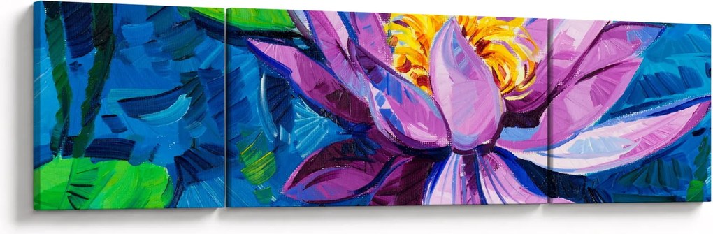 Obraz lilii wodnej na wodzie (170x50 cm)