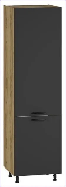 Kuchenna szafka do zabudowy lodówki dąb craft + antracyt S1-S48