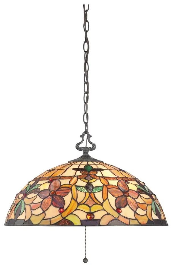 Elstead QZ-KAMI-P - Żyrandol na łańcuchu Tiffany KAMI 3xE27/60W/230V