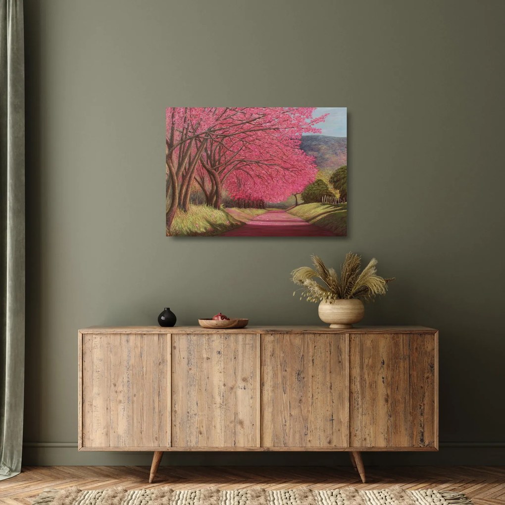 Obraz na szkle kwitnących drzew (70x50 cm)