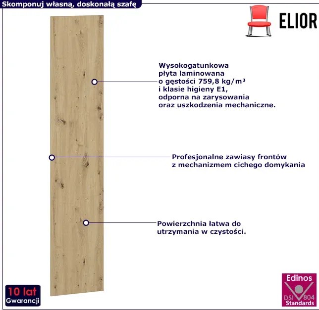 Gładki front do szafy dąb artisan 50 cm T6-M31