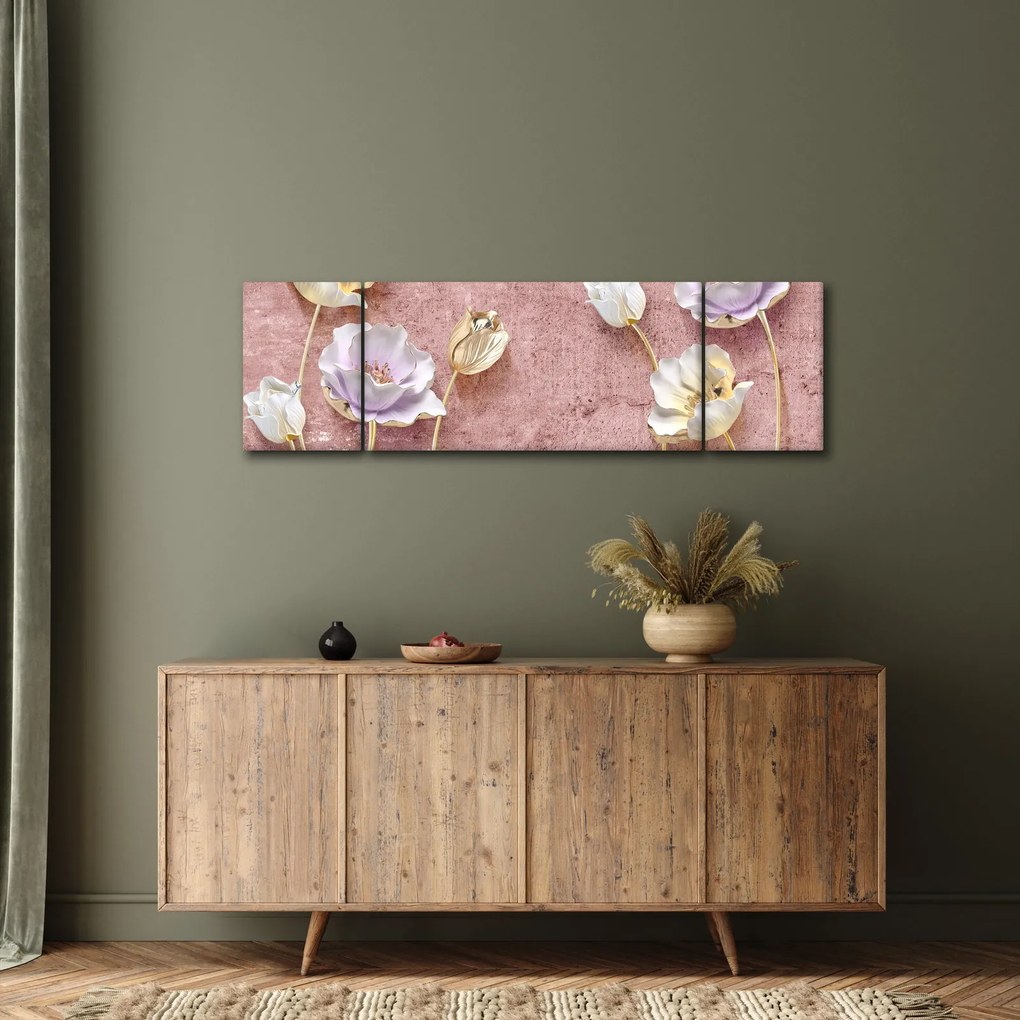 Obraz kwiatów (170x50 cm)