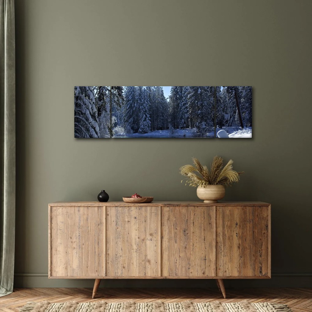 Obraz śnieżnego lasu (170x50 cm)