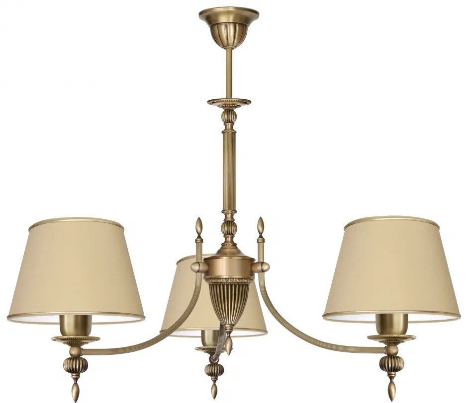 Mosiężny żyrandol z abażurami A-S3