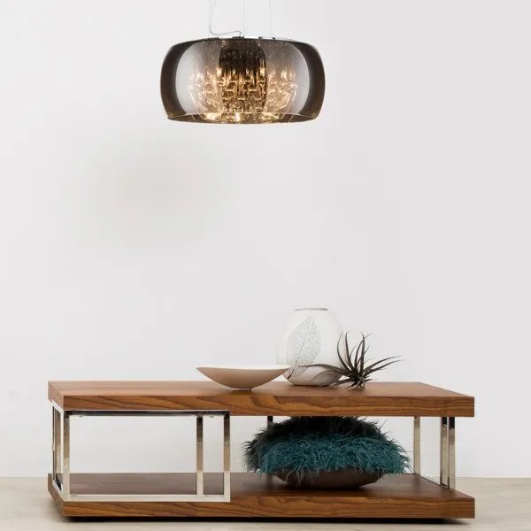 Lampa wisząca z dymionym kloszem i kryształkami Crystal 50