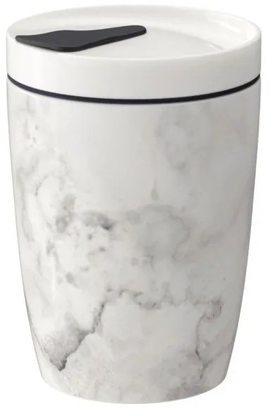 Szaro-biały porcelanowy kubek podróżny Villeroy &amp; Boch Like To Go, 290 ml