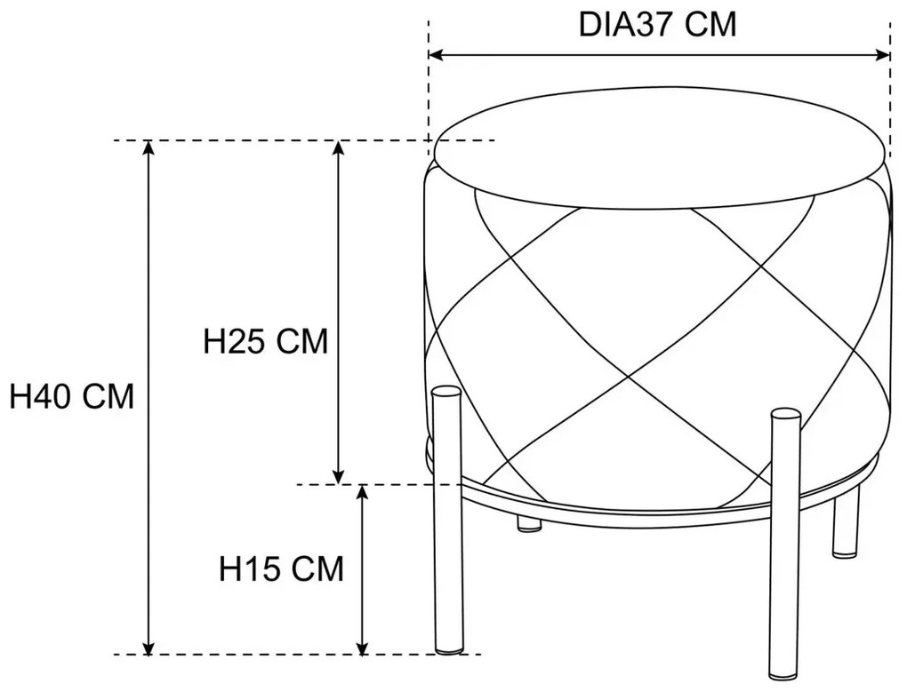 Welurowa różowa pufa glamour na nóżkach E5-W07