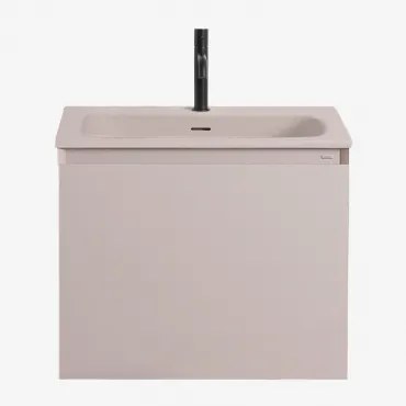 Zestaw Wiszących Mebli Łazienkowych Zintegrowany Z Umywalką Macrae Nature & Bezlusterkowiec & Czarny ↑20 Cm Z - Sklum