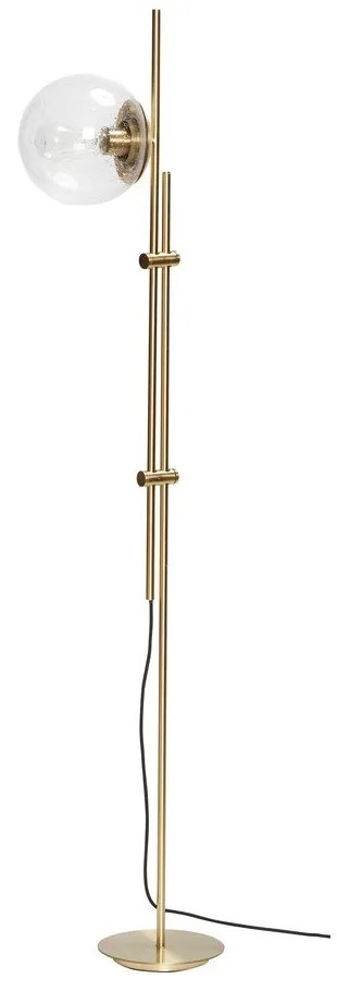 Lampa stojąca w kolorze mosiądzu ze szklanym kloszem (wysokość 147 cm) Bubble – Hübsch