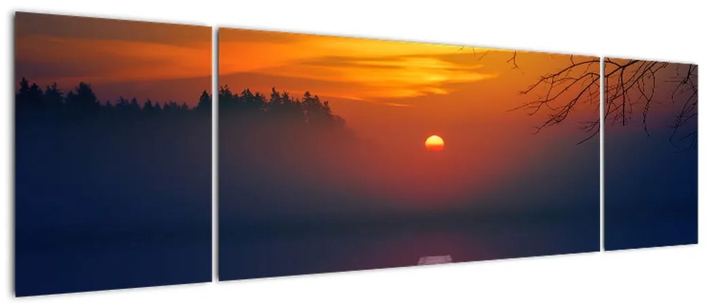 Obraz mostu o zachodzie słońca (170x50 cm)