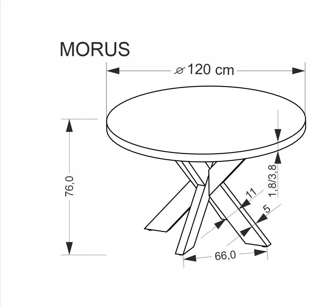 Stół okrągły MORUS 120x120 dąb naturalny HALMAR