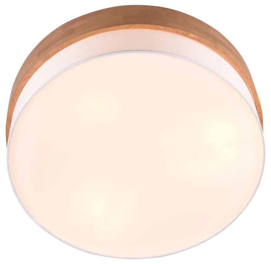 Biało-naturalna lampa sufitowa z tekstylnym kloszem Seasons – Trio
