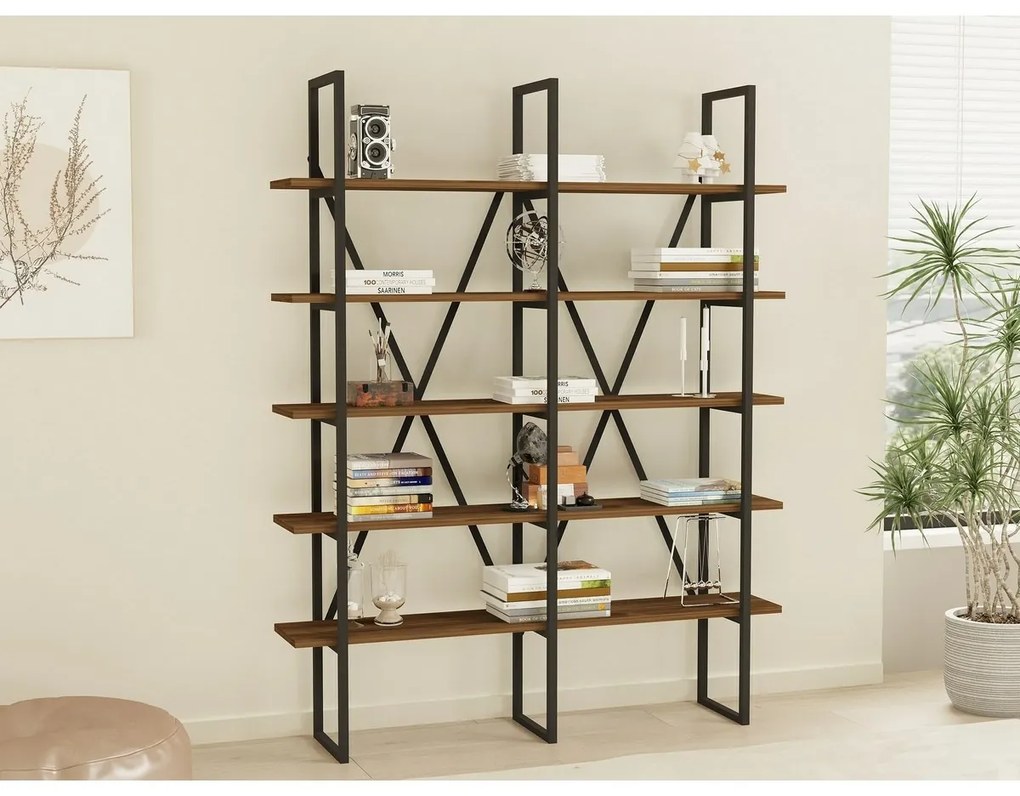 Regał Burgaz Black and Walnut