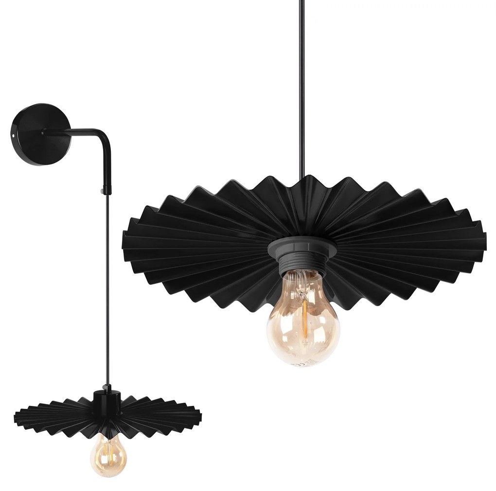 LAMPA ŚCIENNA KINKIET APP1355-1W Czarny 30 cm