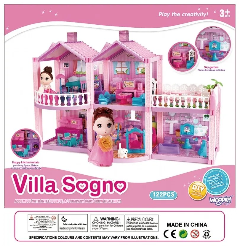 Woopie domek dla lalek kucyków pony fantasy villa 120 el.