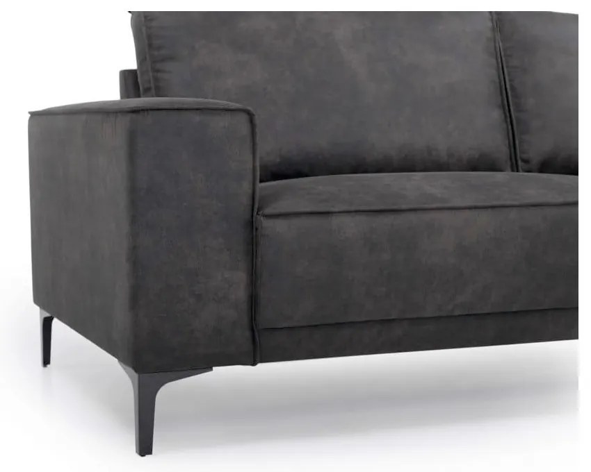 Antracytowa sofa z imitacji skóry 224 cm Copenhagen – Scandic