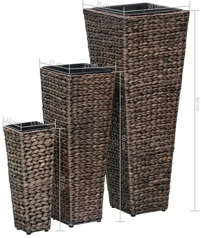 Komplet brązowych donic z hiacyntu wodnego T6-D93