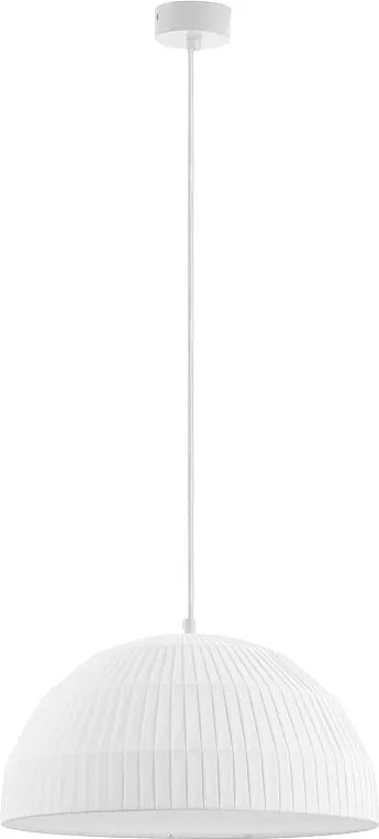 Lampa sufitowa MOLN w stylu nowoczesnym - E27 15W - klosz ø40 cm - wys. 130 cm - IP20 - stalowo-bia?a