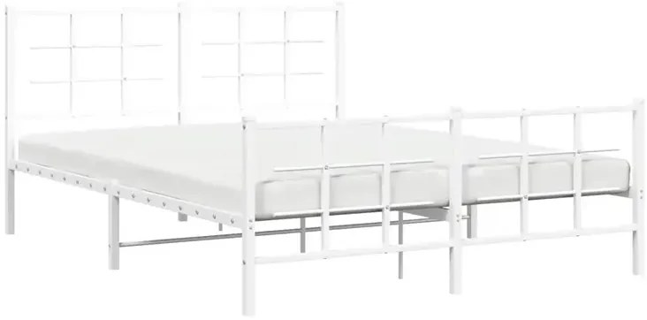 Metalowe białe łóżko loftowe 200x200 cm L8-P96