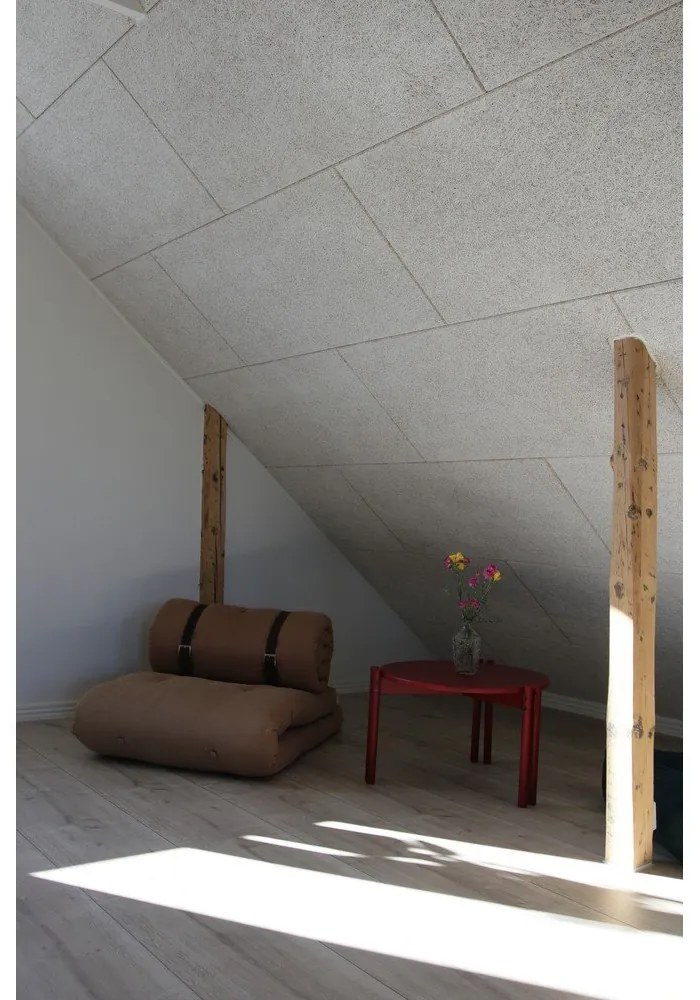 Fotel rozkładany ze skórzanym paskiem Karup Design Buckle Up Light Bordeaux