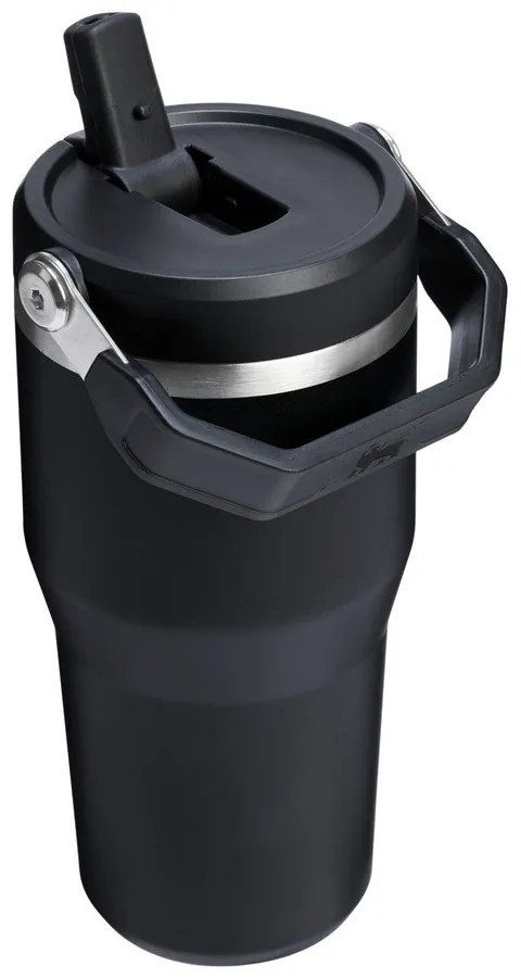 Czarny termos ze stali nierdzewnej 600 ml IceFlow™ Flip Straw 2.0 Tumbler Black – Stanley