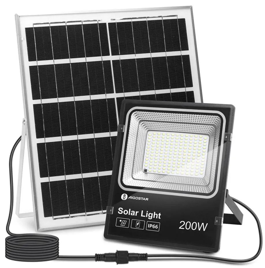 Aigostar - LED regulowany reflektor solarny 200W/3,2V IP66 + DO