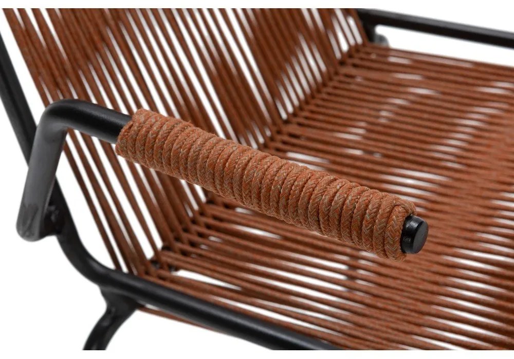 Metalowe krzesła zestaw z podłokietnikami/sztaplowane 2 szt. w kolorze terakoty Emily – Marckeric