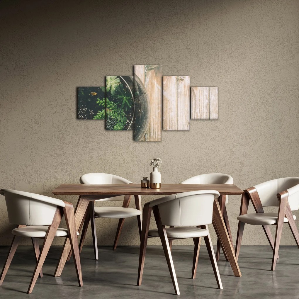 Obraz sukulentów w szkle (125x70 cm)